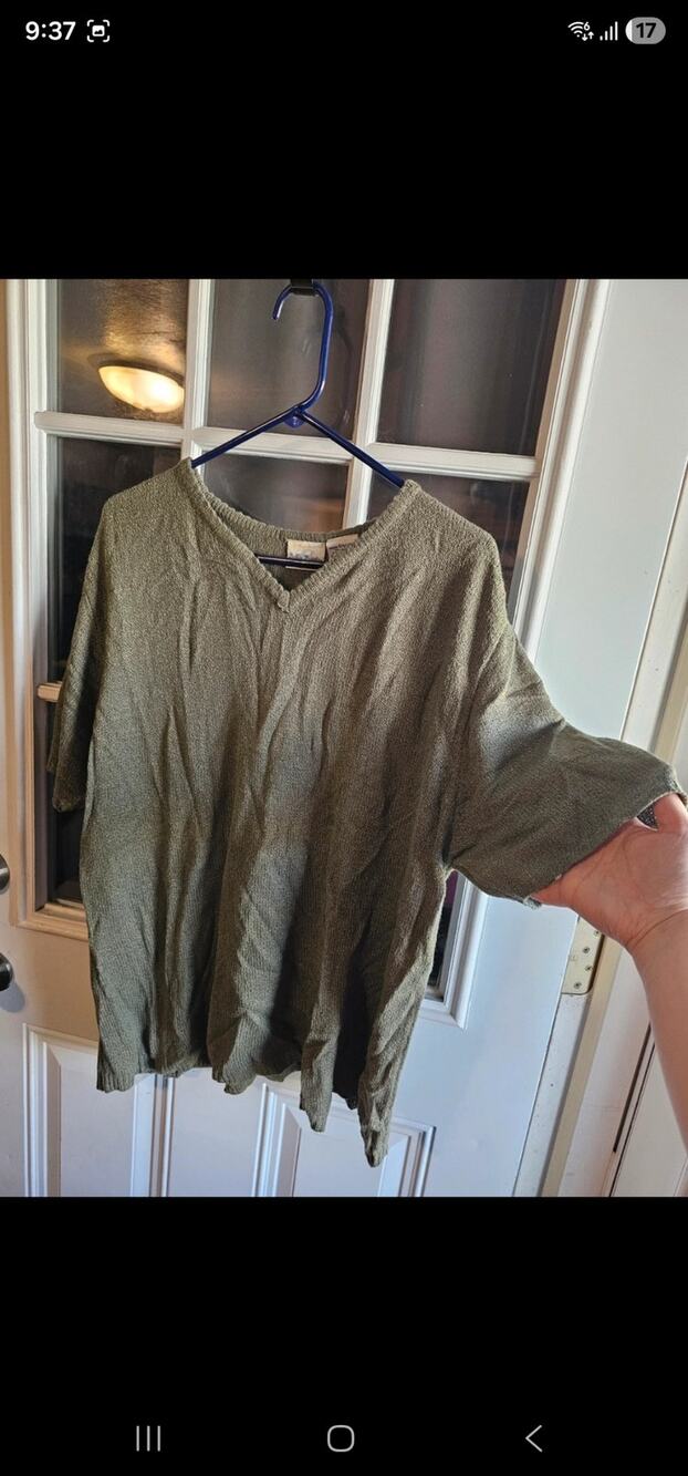 Vintage Y2K Bobbie Brooks Plus 18W 20W Short Sleeve V-Neck Knit Top